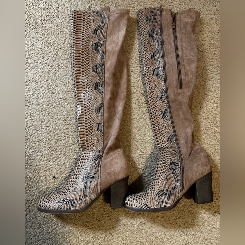 Over the Knee Snake Skin Boots